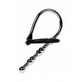 Серебристый уретральный плаг-бусины TOYFA Metal с мягким фиксириющим кольцом - ToyFa - купить с доставкой в Миассе