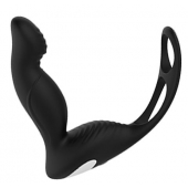 Черный вибромассажер простаты P-PLEASER W ERECTION ENHANCE - Dream Toys - в Миассе купить с доставкой