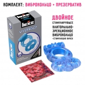 Голубое эрекционное виброкольцо Luxe VIBRO  Дьявол в доспехах  + презерватив - Luxe - в Миассе купить с доставкой