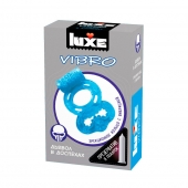 Голубое эрекционное виброкольцо Luxe VIBRO  Дьявол в доспехах  + презерватив - Luxe - в Миассе купить с доставкой