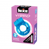 Голубое эрекционное виброкольцо Luxe VIBRO  Кошмар русалки  + презерватив - Luxe - в Миассе купить с доставкой