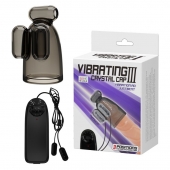 Дымчатая насадка-мастурбатор с вибрацией Vibrating Crystal Cap III - Baile - в Миассе купить с доставкой