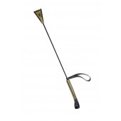 Черно-золотистый стек с хлопушкой из кожи - 62 см. - Sitabella - купить с доставкой в Миассе