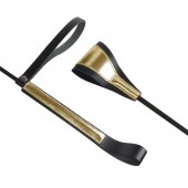 Черно-золотистый стек с хлопушкой из кожи - 62 см. - Sitabella - купить с доставкой в Миассе