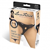 Черные плюшевые трусики для страпона - Lux Fetish - купить с доставкой в Миассе