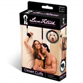 Черные фиксаторы с креплением к двери - Lux Fetish - купить с доставкой в Миассе