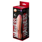 Телесная изогнутая насадка на Harness с коннектором BLACK LINE - 17 см. - LOVETOY (А-Полимер) - купить с доставкой в Миассе
