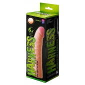 Телесная изогнутая насадка на Harness с коннектором GREEN LINE - 18 см. - LOVETOY (А-Полимер) - купить с доставкой в Миассе