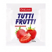 Пробник гель-смазки Tutti-frutti с земляничным вкусом - 4 гр. - Биоритм - купить с доставкой в Миассе