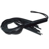 Чёрная кожаная плеть с жесткой ручкой - 63 см. - Sitabella - купить с доставкой в Миассе