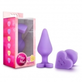 Фиолетовая анальная пробка Naughty Candy Heart Do Me Now - 8,9 см. - Blush Novelties - купить с доставкой в Миассе