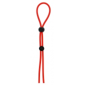 Красное лассо на пенис с двумя бусинами STRETCHY LASSO CAGE - Dream Toys - в Миассе купить с доставкой