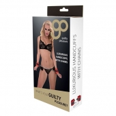 Красно-чёрные наручники на металлической цепочке - Blush Novelties - купить с доставкой в Миассе