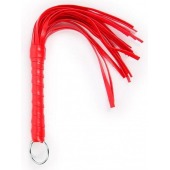 Красная плеть с рукоятью в оплетке - 28 см. - Notabu - купить с доставкой в Миассе