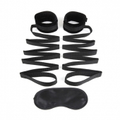 Чёрные манжеты для фиксации на кровати Bondage Bed Strap - Lux Fetish - купить с доставкой в Миассе