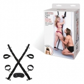 Чёрный набор для фиксации у двери - Lux Fetish - купить с доставкой в Миассе
