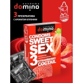 Презервативы для орального секса DOMINO Sweet Sex с ароматом клубничного коктейля  - 3 шт. - Domino - купить с доставкой в Миассе