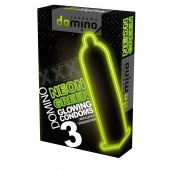 Презервативы DOMINO Neon Green со светящимся в темноте кончиком - 3 шт. - Domino - купить с доставкой в Миассе