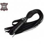 Черная плеть  Ковбой  с ручкой-фаллосом - 55 см. - Sitabella - купить с доставкой в Миассе