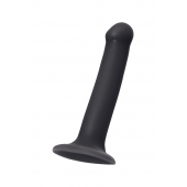 Черный фаллос на присоске Silicone Bendable Dildo M - 18 см. - Strap-on-me - купить с доставкой в Миассе