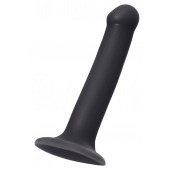 Черный фаллос на присоске Silicone Bendable Dildo M - 18 см. - Strap-on-me - купить с доставкой в Миассе