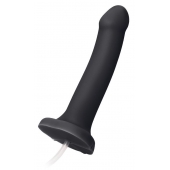 Черный фаллос с имитацией эякуляции Silicon Cum Dildo L - 19,6 см. - Strap-on-me - купить с доставкой в Миассе
