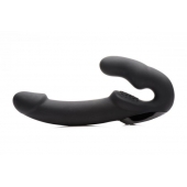 Черный безремневой страпон Urge Silicone Strap On с пультом ДУ - 24 см. - XR Brands - купить с доставкой в Миассе