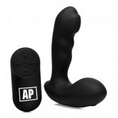 Черный стимулятор простаты Alpha-Pro 7X P-Milker Silicone Prostate Stimulator with Milking Bead - XR Brands - в Миассе купить с доставкой