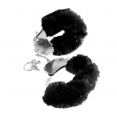 Металлические наручники Furry Love Cuffs с черным мехом - Pipedream - купить с доставкой в Миассе