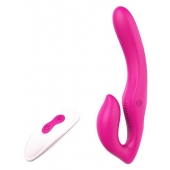 Ярко-розовый безремневой страпон REMOTE DOUBLE DIPPER - 22 см. - Dream Toys - купить с доставкой в Миассе
