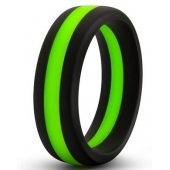 Черно-зеленое эрекционное кольцо Silicone Go Pro Cock Ring - Blush Novelties - в Миассе купить с доставкой