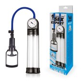 Прозрачная вакуумная помпа Sex Expert с манометром - Sex Expert - в Миассе купить с доставкой