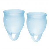 Набор голубых менструальных чаш Feel confident Menstrual Cup - Satisfyer - купить с доставкой в Миассе
