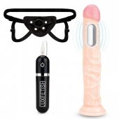 Регулируемые трусики с вибрирующей насадкой - 21 см. - Lux Fetish - купить с доставкой в Миассе