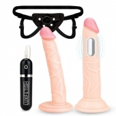 Регулируемые трусики с 2 насадками - 16 и 15 см. - Lux Fetish - купить с доставкой в Миассе