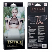 Черные мягкие наручники Entice French Cuffs с цепью - California Exotic Novelties - купить с доставкой в Миассе