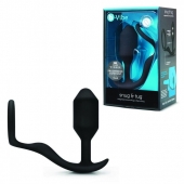 Черное эрекционное кольцо с анальным плагом Snug   Tug - b-Vibe - в Миассе купить с доставкой