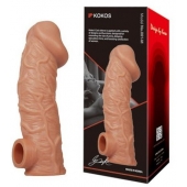 Телесная насадка на фаллос с отверстием для мошонки EXTREME SLEEVE - 17,6 см. - KOKOS - в Миассе купить с доставкой