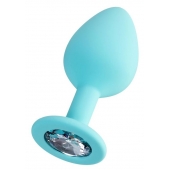 Мятная анальная втулка Brilliant с прозрачным кристаллом - 8 см. - ToyFa - купить с доставкой в Миассе