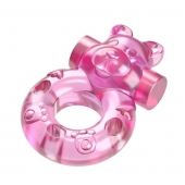 Розовое эрекционное виброкольцо на пенис Pink Bear - Baile - в Миассе купить с доставкой