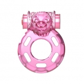 Розовое эрекционное кольцо с вибрацией Pink Bear - Baile - в Миассе купить с доставкой