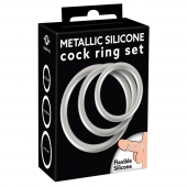 Набор из 3 эрекционных колец под металл Metallic Silicone Cock Ring Set - Orion - в Миассе купить с доставкой