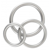 Набор из 3 эрекционных колец под металл Metallic Silicone Cock Ring Set - Orion - в Миассе купить с доставкой