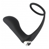 Черное эрекционное кольцо с анальной вибропробкой Vibrating Ring   Plug - Orion - в Миассе купить с доставкой