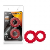 Набор из 2 красных эрекционных колец Stay Hard Donut Rings - Blush Novelties - в Миассе купить с доставкой