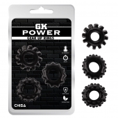 Набор из 3 черных эрекционных колец Gear Up Rings - Chisa - в Миассе купить с доставкой
