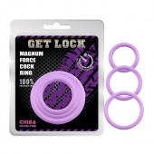 Набор из 3 сиреневых эрекционных колец Magnum Force Cock Ring - Chisa - в Миассе купить с доставкой