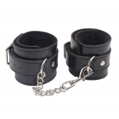 Черные оковы на ноги Obey Me Leather Ankle Cuffs - Chisa - купить с доставкой в Миассе