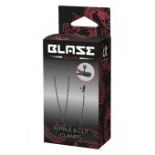 Черные зажимы на соски и клитор на цепочке DELUXE NIPPLE   CLIT CLAMPS - Dream Toys - купить с доставкой в Миассе