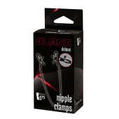 Черные зажимы на соски на цепочке BLAZE DELUXE NIPPLE CLAMPS - Dream Toys - купить с доставкой в Миассе